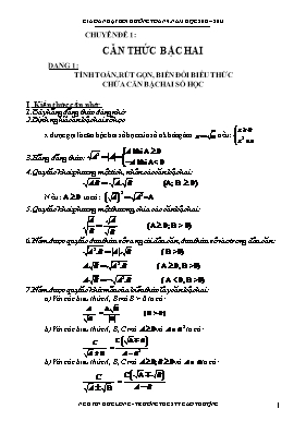 Giáo án dạy bồi dưỡng Toán 9 - Năm học 2012  2013
